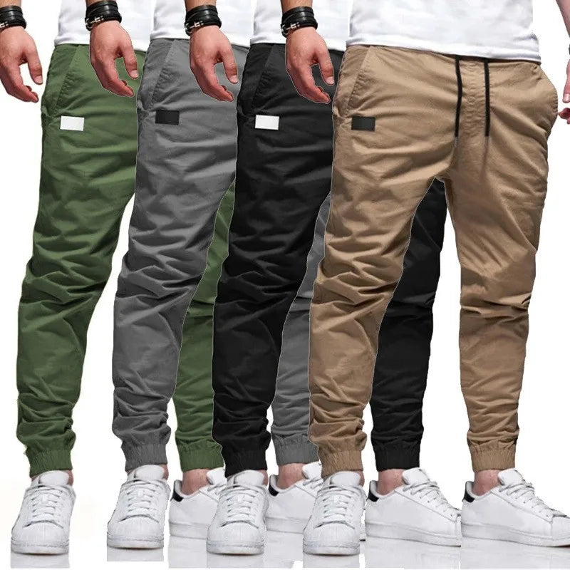 2025New Men's Casual Sports Pants Sweatpants Male Jogger Cargo Harem Pencil Pants Trousers Multi-pocket Sweatwear.