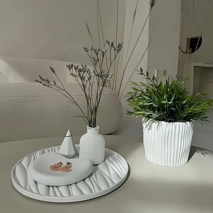 Large Round Tray Silicone Mold Oval Cement Plaster Tray Molds Epoxy Resin Jewelry Display Tray Mould DIY Home Decoration Making.