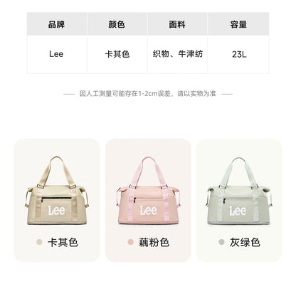 LEE Expandable Large Capacity Luggage Travel Handbag Women Sports Fitness Gym Yoga Bag Waterproof Dry Wet Pocket Duffel Bag