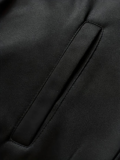 Autumn and winter men's set zipper Stand-up collar sportswear set suitable for fitness running exercise 2 pieces set.