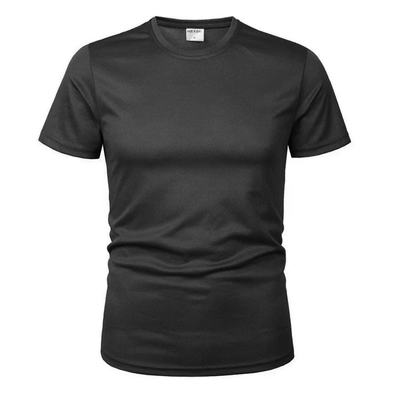 MEGE Brand Clothing Tactical Men's Tee Shirt Round Neck Solid Shirt Short Sleeve Breathable quick-drying Casual Shirt.
