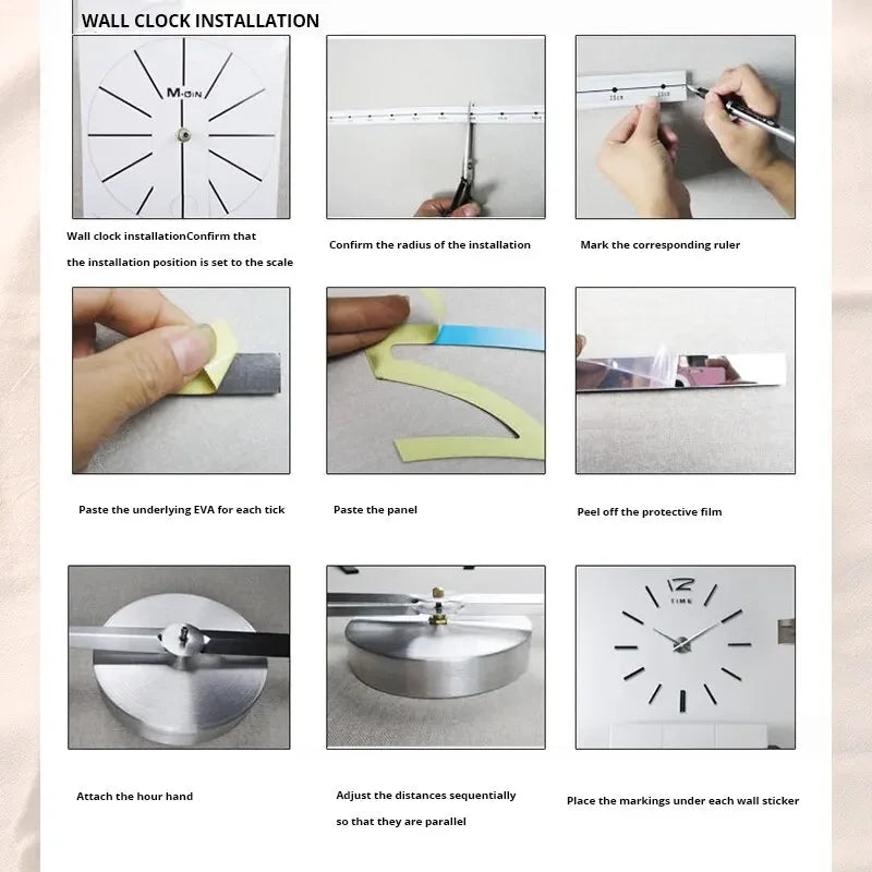 3D Acryl digitale Wanduhr römische Ziffern Design Spiegel Wanduhr Mode große runde Wanduhr DIY selbst klebende Uhren