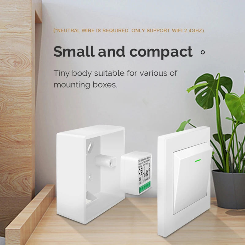 Tuya DIY Breaker Wifi Smart Light Switch Modul 10A 100-240V Zwei-Wege App Fernbedienung Arbeit mit Alexa Google Home 1/2/3/4Gang.