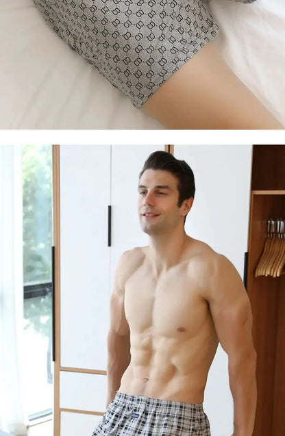 Plus Größe M-3XL männer Aro Hosen Baumwolle Gitter Unterwäsche Lose Hohe Taille Sommer Dünne Atmungsaktive Hause Shorts Beutel Unterhose