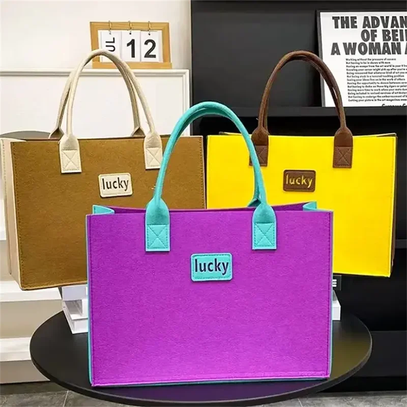 100pcs Wholesale Customized Felt Handbag Tote Bag Portable Environmental Protection Shopping Gift Bag.