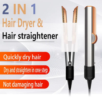 2 IN 1 Professional Hair Straightener & Hair Dryer Styling Tool Heat-Up Hair Flat Iron Negative Ion Iron Long-Lasting airstrait.