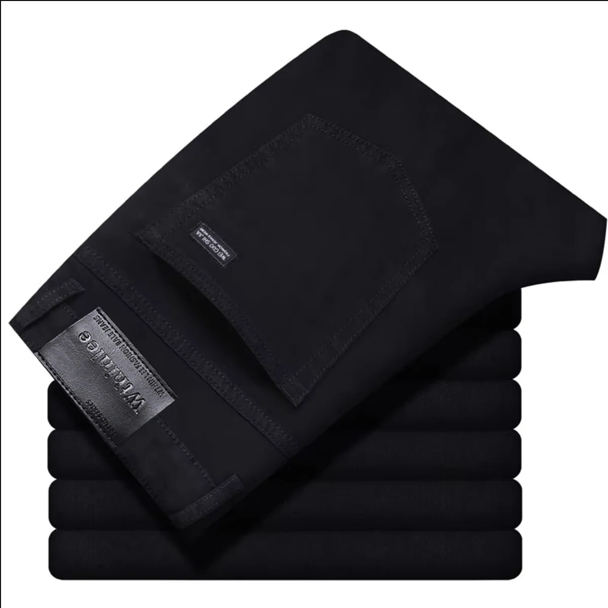 Wthinlee Neue Business männer Jeans Casual Gerade Stretch Mode Klassische Blau Schwarz Arbeit Denim Hosen Männliche Marke Kleidung | H&D Shop