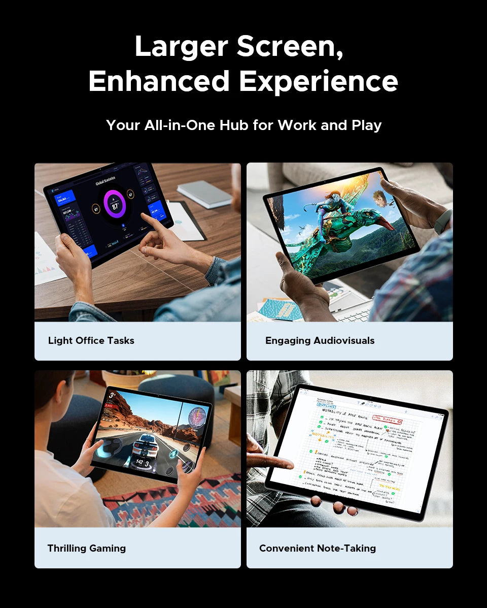 Doogee Tab E3 Max 2 in 1 Tablet Pc 14" 2.1K Display Android 15 32Gb (8+24) 256Gb 13500Mah Battery Qual Speaker Helio G100 Tablet.