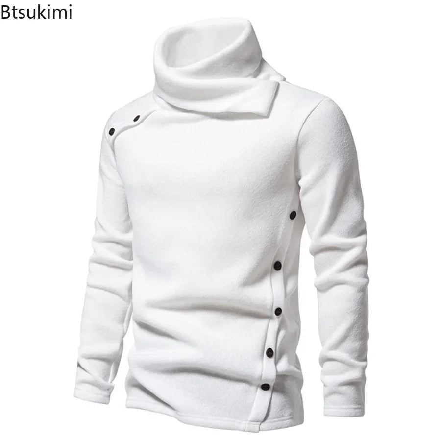 New 2025 Men's Thick Warm Sweaters Vintage Trend Knit Pullovers Man Turtleneck Sweater Soft Casual Knitwear Sweater for Men Tops.