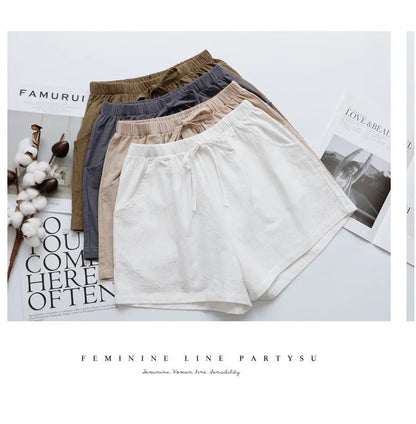 Summer Cotton Linen Shorts Women High Waist Oversize Shorts Short Pants Women Fashion Casual Sports Shorts Female S-XL.