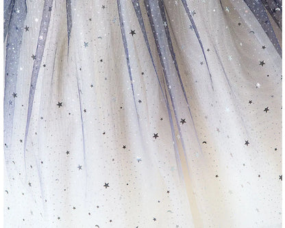 Elegantes Kleid für junge Mädchen Abendkleider Kinder Klavier Leistung lange Kleidung Galaxie Stern 4 bis 10 12 Jahre.