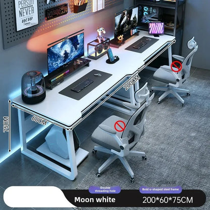 Moderne Doppel Computer Schreibtische Hause Desktop E-sport Gaming Tisch Schlafzimmer Einfache Schreibtisch Student Studie Tische Büro Möbel EE
