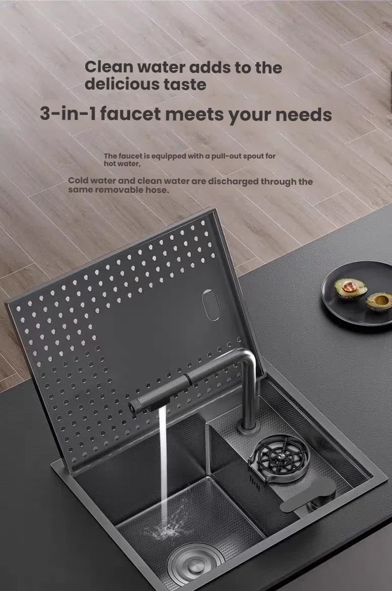 Stainless Steel Small Hidden Kitchen Sink Household Bar Wash Vegetable Basin Mini Single Slot With Cover Plate Cup Washer