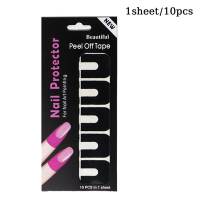 10/20/50 Pcs U-shape Spill-proof Anti-overflow Nail Polish Paint Varnish Peel Off Tape Finger Cover Nail Protector Stickers