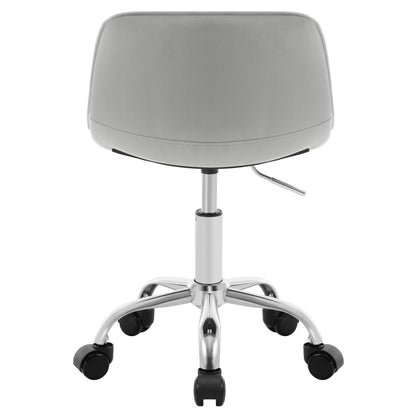 WOLTU Drehbarer Bürostuhl aus Samt, Make-up-Arbeitsstuhl, Ankleidehocker mit Rückenlehne, höhenverstellbarem, gepolstertem Sitz