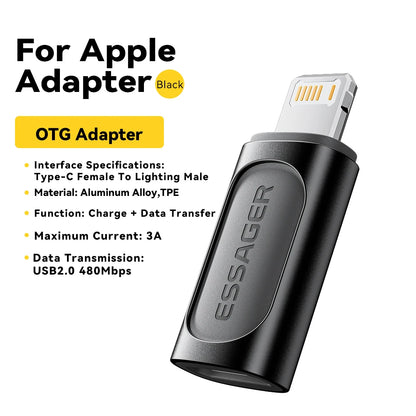 Essager Lighting To Type C OTG Adapter USB Type C To lighting PD 20W Fast Charging For iPhone 15 14 13 12 Pro Max ios Converter.