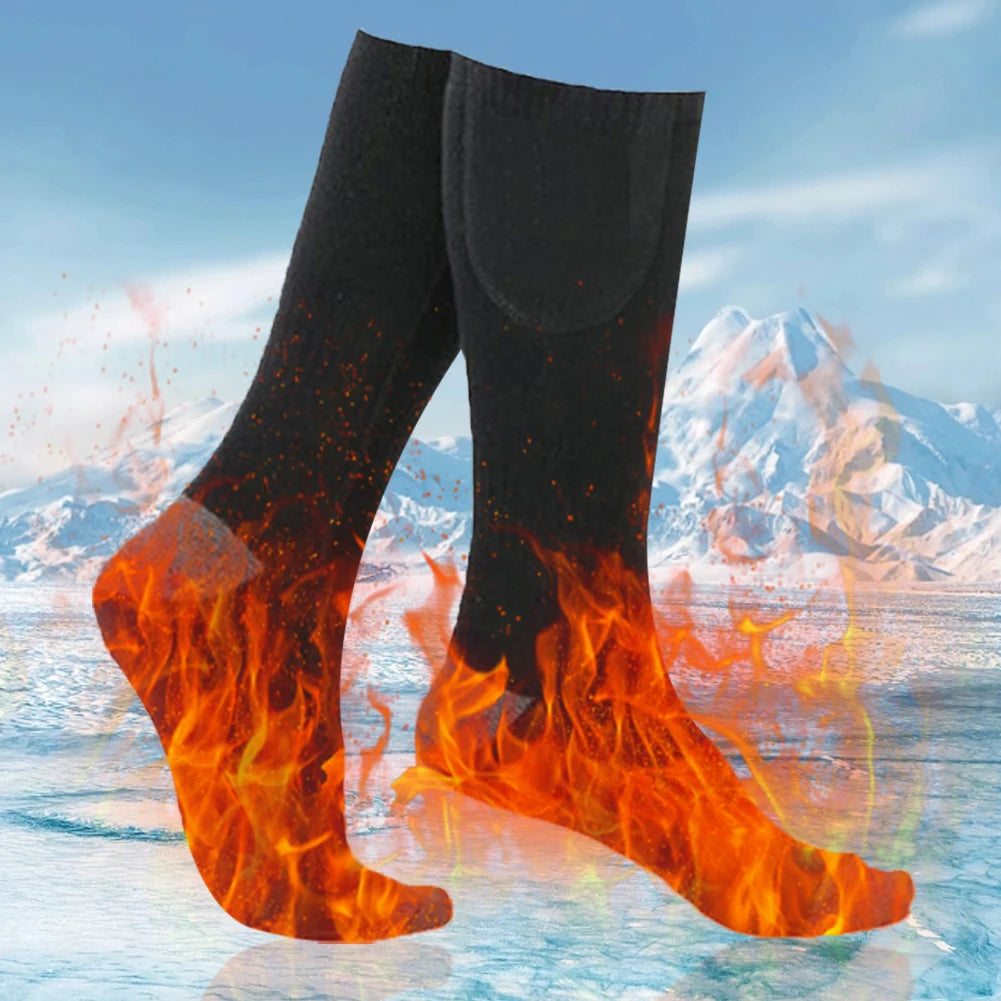 Electric Heating Socks 3 Level Temperature Winter Heating Socks Cold-Proof Winter Warm Thermal Socks for Cycling Camping Skating.