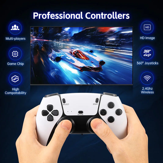 M15 4K Game Stick Mini Retro Video Game Console Built in 30000 Games Wireless Gamepads Video Game Controller Support 2 Player.
