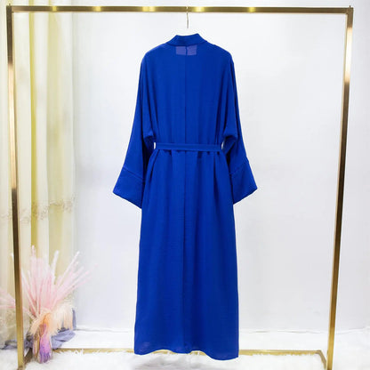 2 Bilder Muslimische Sets Muslim Jilbab Zwei Stücke Frauen Heraus Abaya Lose Strickjacke Mantel Ärmelloses Innenkleid Gebetskleidung mit Gürtel