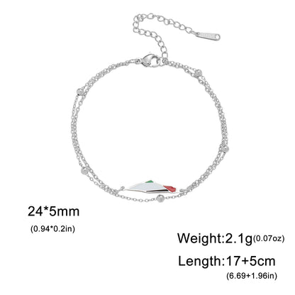 COOLTIME Palestine Map Charm Women Bracelets Stainless Steel Adjustable Double Layer Men Geography Bracelet jewelry Wholesale.