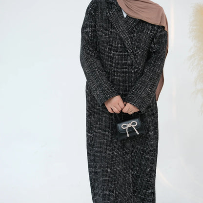 Ramadan Eid Winter Open Abaya Dubai Muslim Modest Coat Kimono African Dresses For Women Kebaya Kaftan Islam Robe Femme Musulmane.