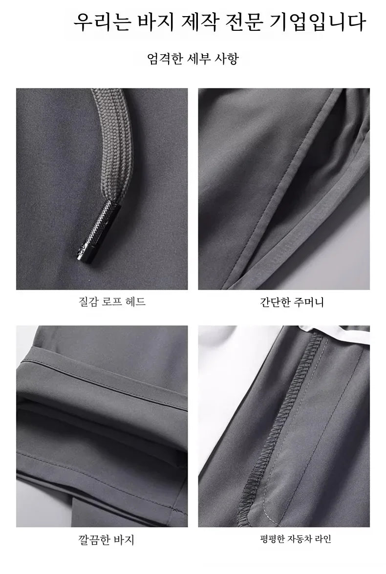 Schnell trocknende Herrenhose, Kordelzug, elastische Taille, Freizeithose, lockere gerade Hose, Sommermode, trendig.