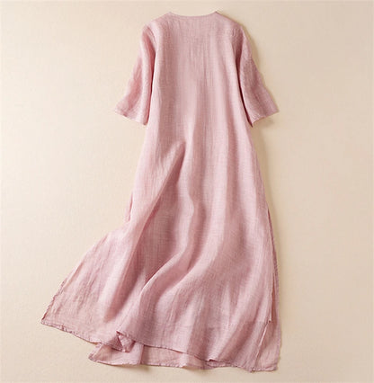 Sommer Druck Vintage Kleider Für Frauen 2025, Neue Casual Lange Dünne Atmungsaktive Kleid Femme Robe Büro Dame Arbeit Elegante Kleidung.