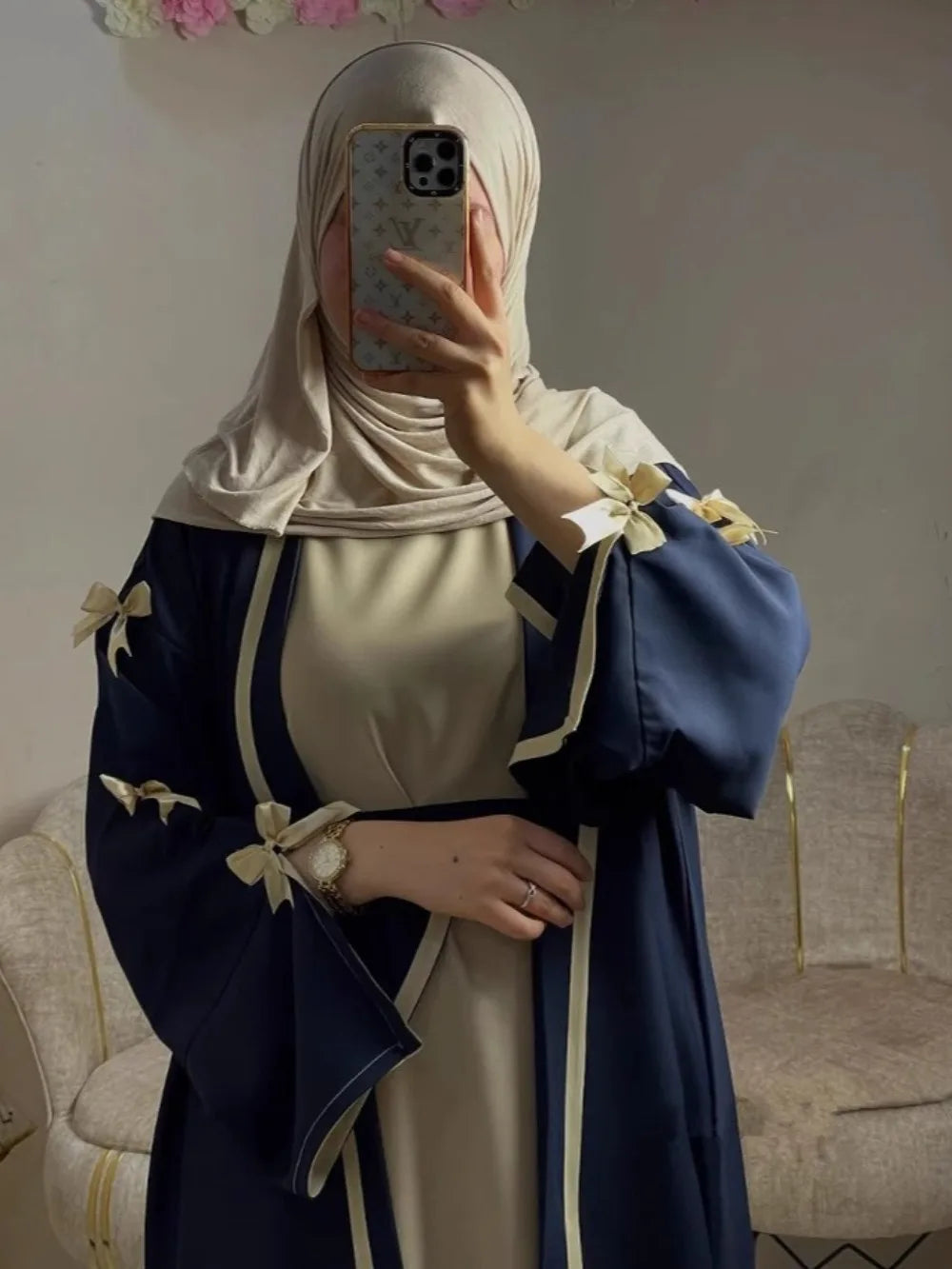 Eid Muslimischen Bogen Abaya Frauen Kleider Jalabiya Vestidos Largos Split Hülse Ramadan Marokko Dubai Lange Robe Party Islam Kaftan 2025.