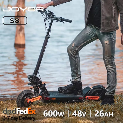 JOYOR S8 Electric Scooter For Adult 600W E-scooter with 48V 26Ah battery 10" Off-Road Air Tire 25km/h.