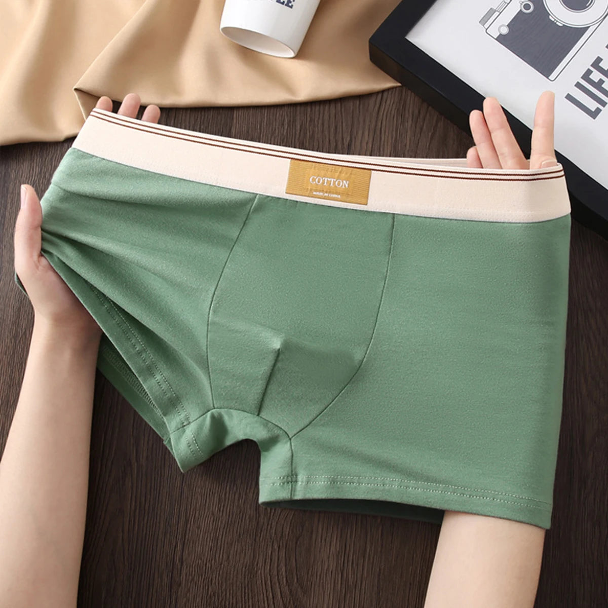 4 Stück Herren-Unterwäsche, Baumwolle, Boxershorts, atmungsaktive Unterhose, sexy Sport-Komfort, männliche Boxershorts, Größe L-4XL