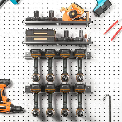 Elektrowerkzeug-Wandhalterung, robustes Stecktafel-Wandaufbewahrungswerkzeug-Set, Bohrer, Schraubendreher, Aufbewahrungsregal für Werkstatt/Garage