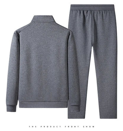 Plus Size 6XL 7XL Men's Sportswear Casual Cotton Tracksuits Men Sets Outwear Jacket+Sweatpant Joggers Running Winter Sports Suit.