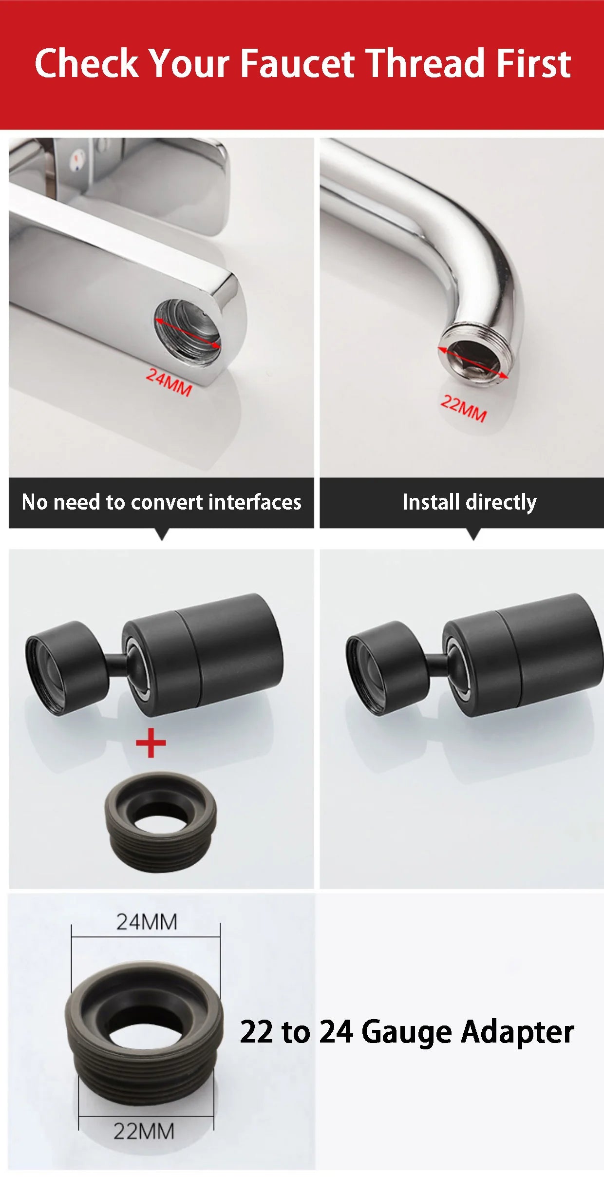 360°Universal Kitchen Faucet Anti-splash Aerator Bathroom Tap Rotatable Faucet 2 Mode Tap Nozzle Bubbler Kitchen Sink Faucet.