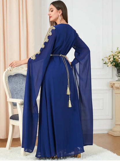 Eid Marokko Party Kleid Muslimische Frauen Abaya Kleider Langarm Abayas Dubai Türkei Islam Kaftan Robe Longue Vestidos Largos 2025