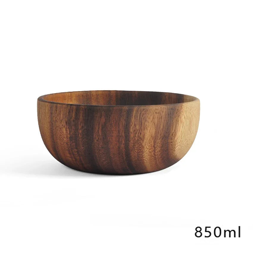 Leeseph Salad Bowls, Wooden Salad Bowls, Large Acacia Wood Serving Bowl for Fruits, Salad, Eco-friendly.