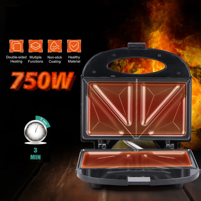 6 in 1 Sandwich Machine Bread Waffle Maker Donut Baking Cake Cooking Kitchen Appliances Toaster Breakfast Steak Machine.