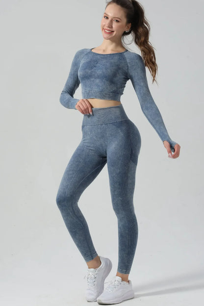 High Waist Yoga Pants Sand Washed Seamless Peach Butt Fitness Sportswear Tight Long Trousers for Women Autumn Season.