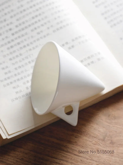 70ml White Cone Coffee Cup And Saucer Set Office Coffeeware Ceramic ESPRESSO Glass Cappuccino Mug Bone China Demitasse Teacup.