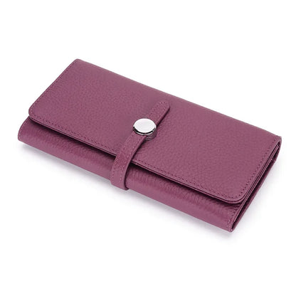 Genuine Leather Wallet Women Long Clutch Fashion Luxury Brand Ladies Purses Card Holder Zipper Coin Pocket High Quality Billfold