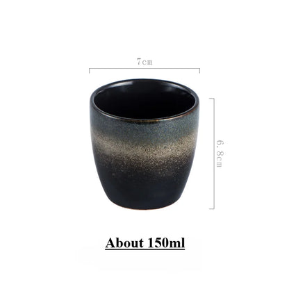 Japanese Ceramic TeaCup Stoneware Mug Soup Cup for Tea Ceremony Minimalist Style Hotel Home Decoration Heat-resistant Thickened