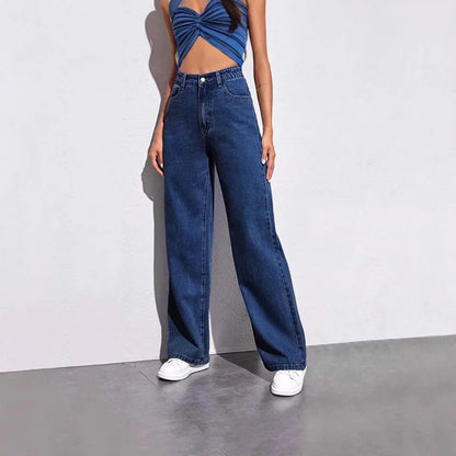 High Waist Loose Fit Straight Leg Jeans Women's Casual Summer New Style Cross-Border EBay Denim Pants High Waist Jeans.