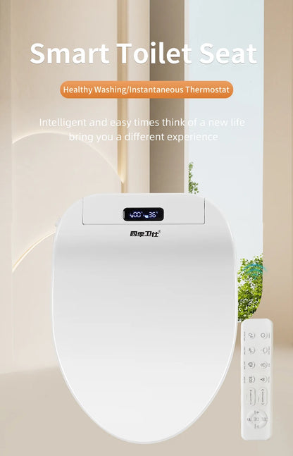 Intelligenter elektronischer Toilettensitzbezug – kabellose Fernbedienung, 3-in-1-Warmsystem, wassersparend – beheizt, trocken, waschen für modernes Badezimmer