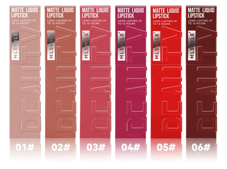 6 Colors Nude Matte Lip Gloss Waterproof Lasting Lipstick Not Fading Sexy Nude Red Pink Velvet Liquid Lipsticks Makeup Cosmetic.