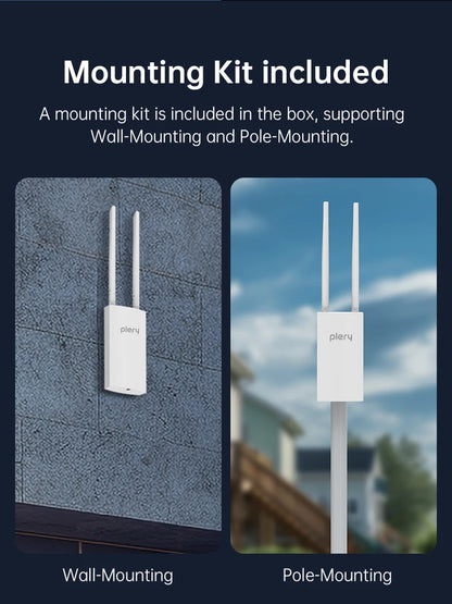 Plery IP66 CAT4 AX300 4G Router WiFi6 Outdoor Router For IP Camera/CPE 300Mbps Global LTE Router POE/DC Power 2*5dBi Antennas