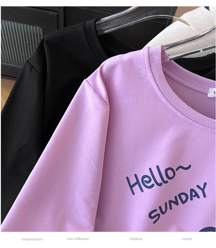 175 kg Plus Größe Damen Büste 170 Frühling Herbst lose Langarm Cartoon Print Pullover Sweatshirts 4XL 5XL 6XL 7XL 8XL 9XL.