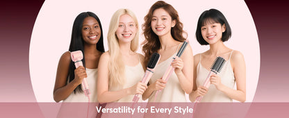 5 in 1 High-Speed Hot Air Styler Frizz-Free Fast Drying No Heat Damage Hair Dryer Curl Volumize Straighten with Travel Bag