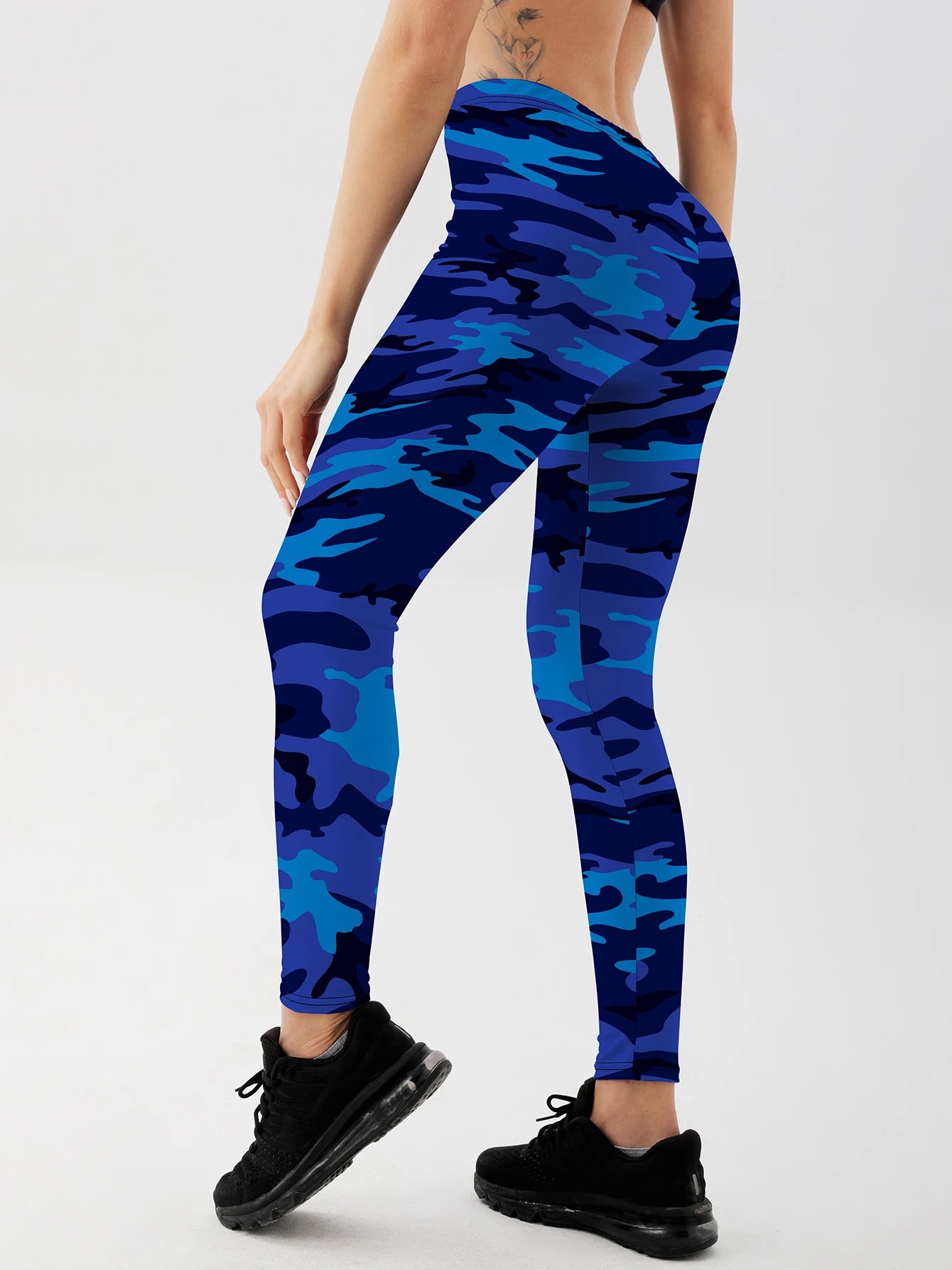 Fashion Women camouflage Leggings For Fitness High Waist Gym Legging Push Up Women navy Leggings.