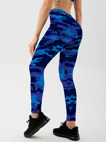 Fashion Women camouflage Leggings For Fitness High Waist Gym Legging Push Up Women navy Leggings.