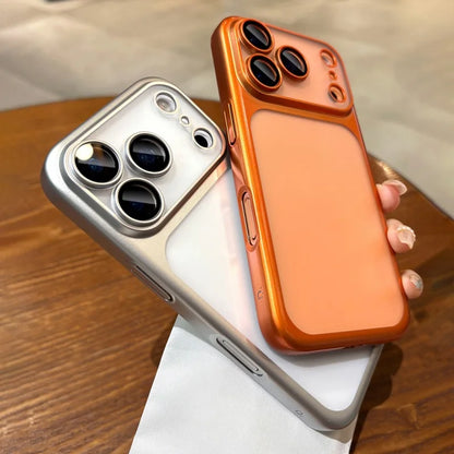 Plating Frosted Translucent Thin Phone Case For iPhone 17 Pro Max 17 Pro 17 Air 17 Series Official Cosmic Orange Bumper Cover.