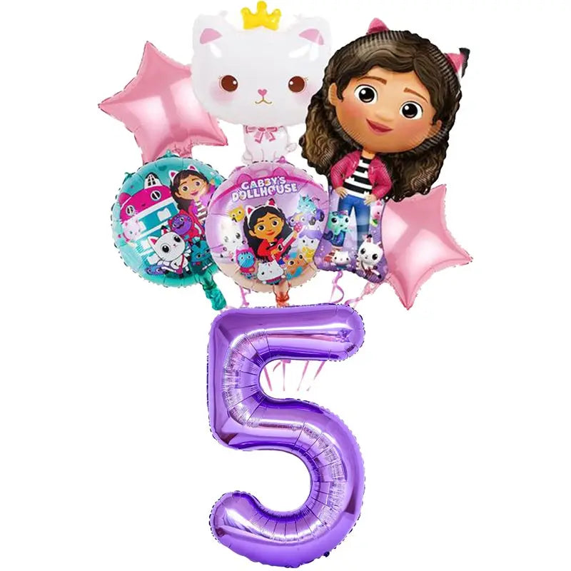 Disney Gabby Puppenhaus Geburtstag Party Dekoration Ballon Servietten Kinder Einweggeschirr Thema Party Supplies Kinder Geschenke